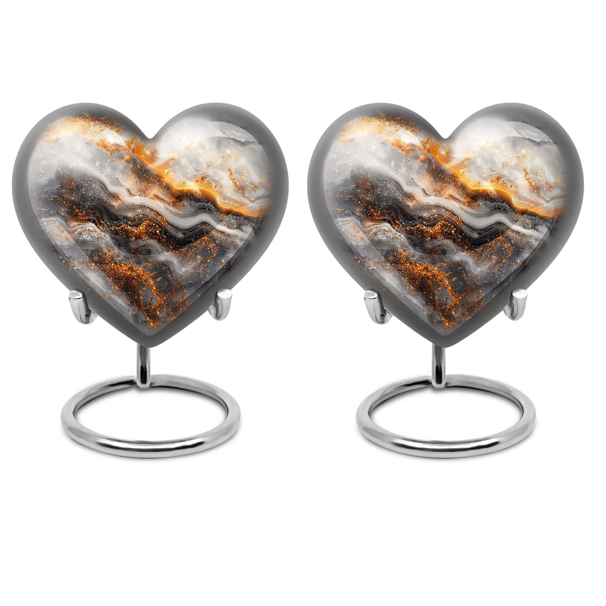 Vibrant Swirl Heart Urn for human ashes