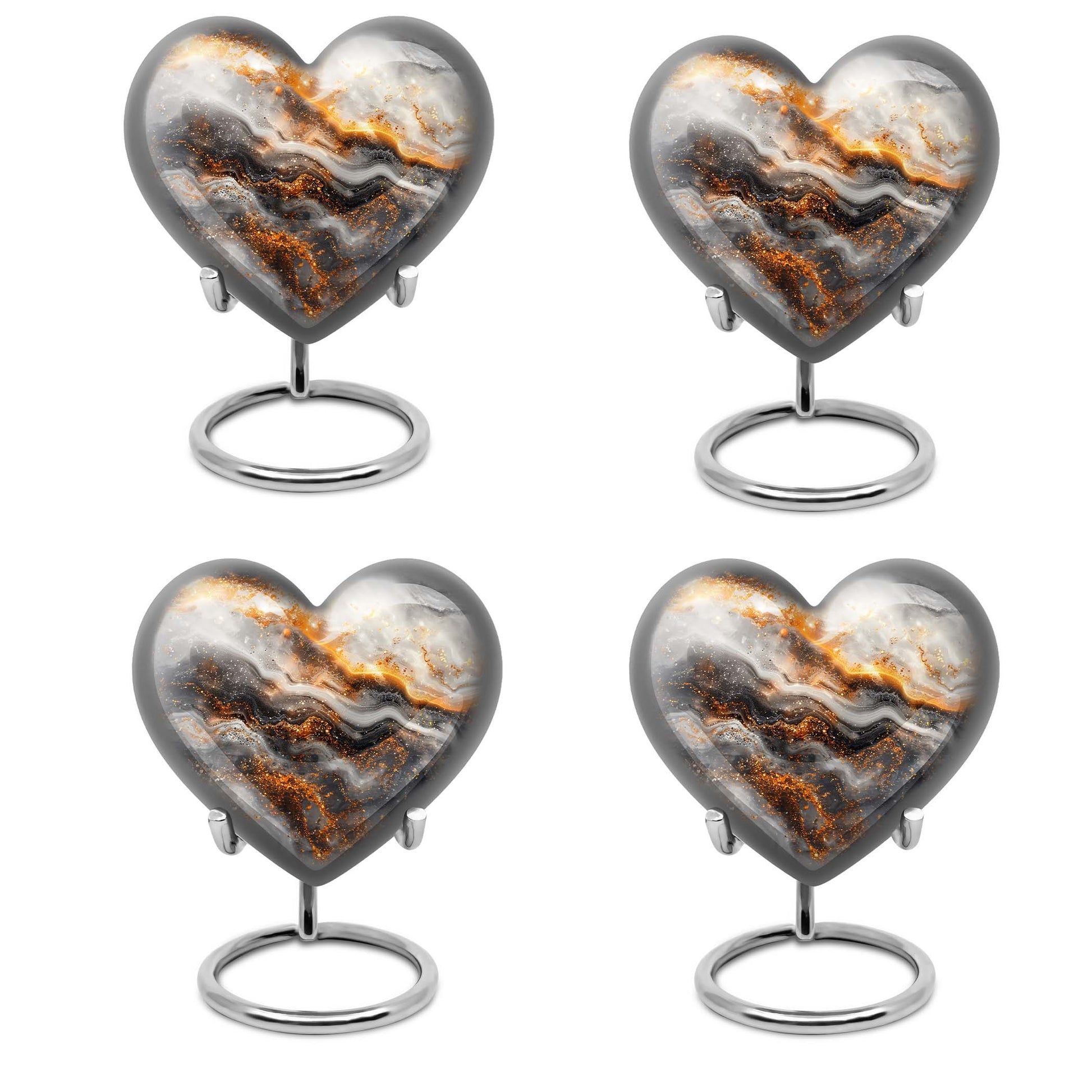 Vibrant Swirl Heart Urn for human ashes
