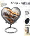 Vibrant Swirl Heart Urn for human ashes
