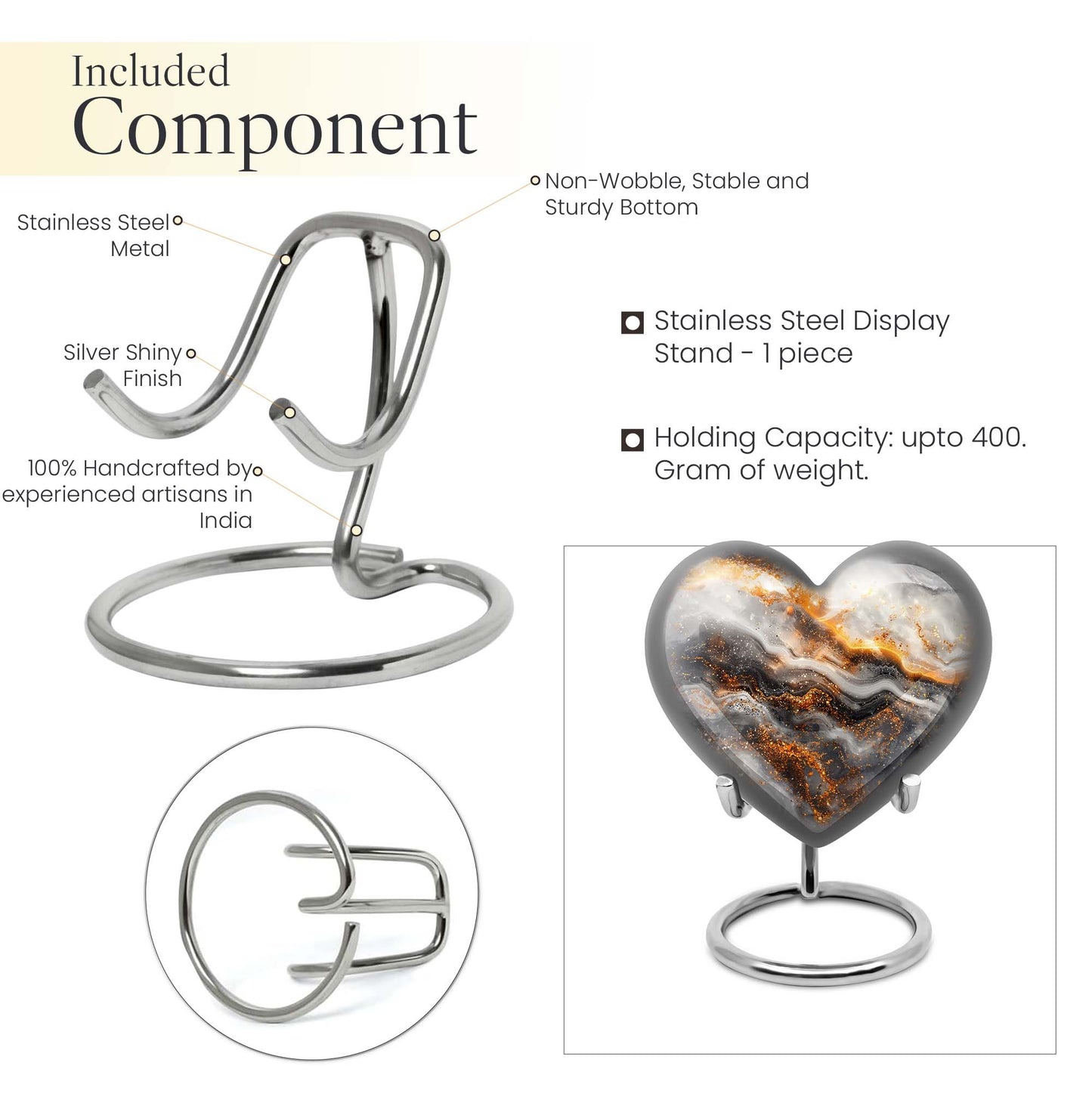 Vibrant Swirl Heart Urn for human ashes