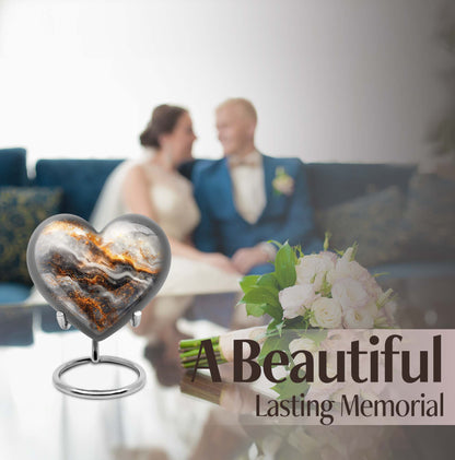 Vibrant Swirl Heart Urn for human ashes
