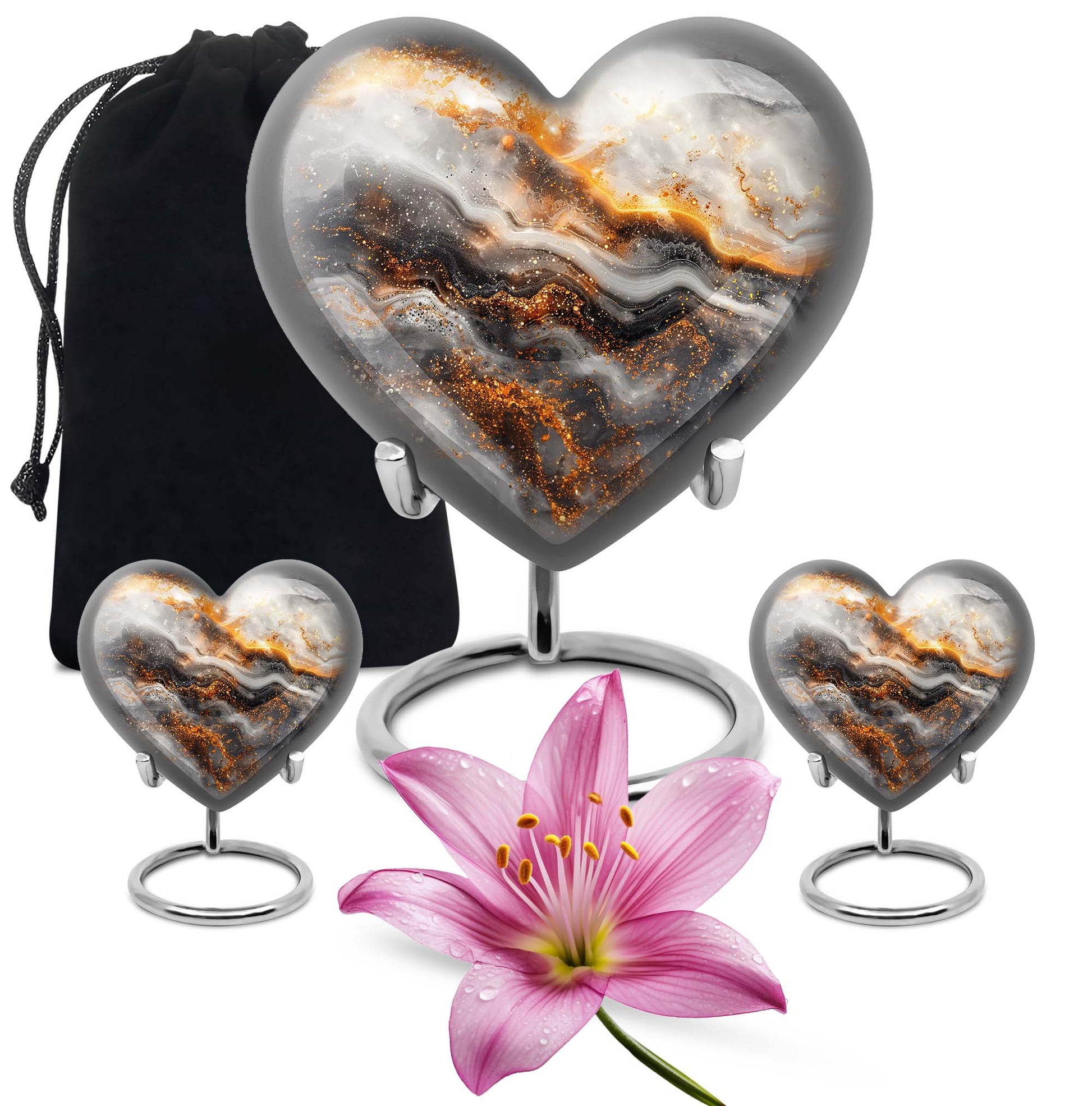 Vibrant Swirl Heart Urn for human ashes