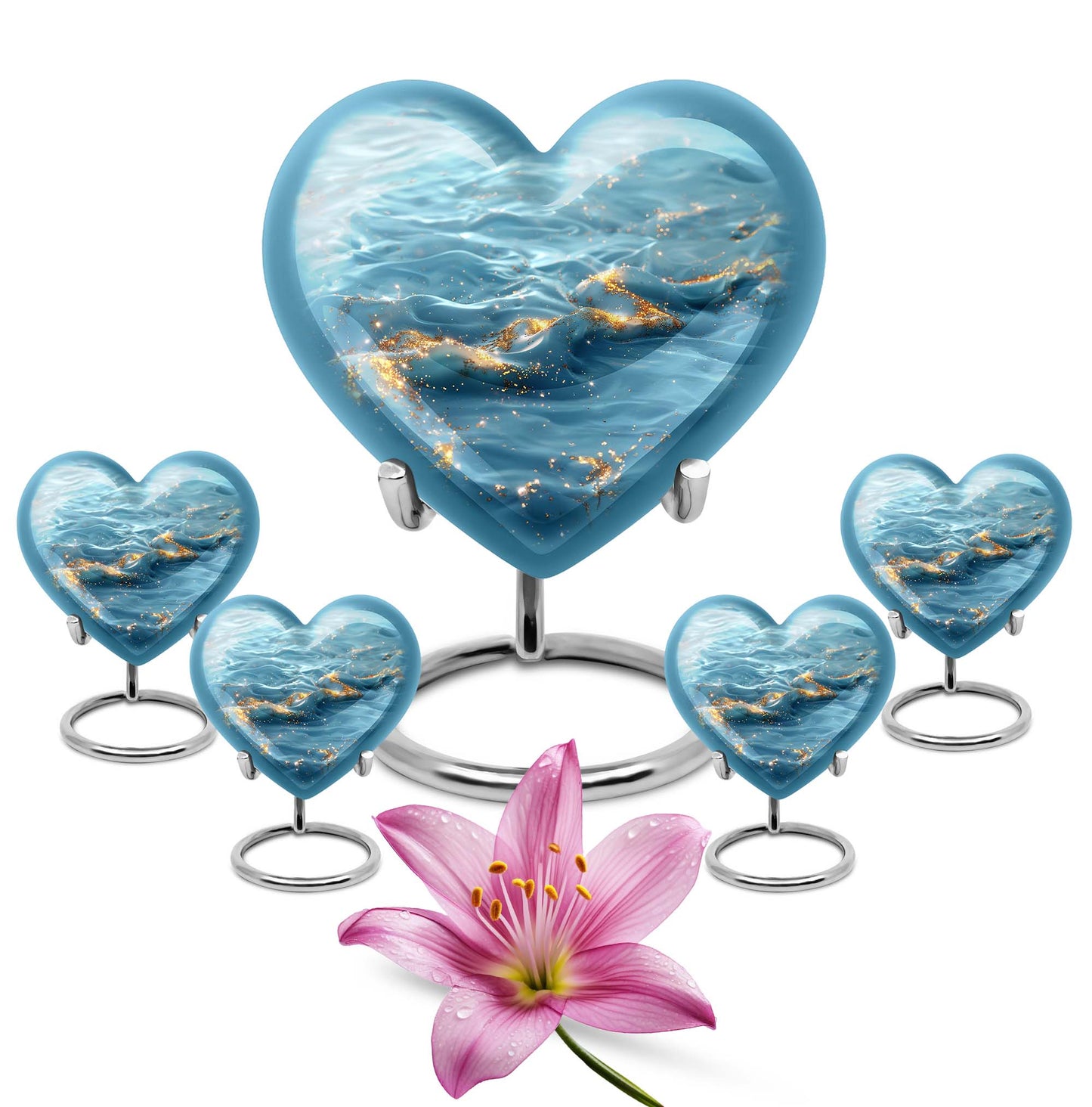 Swirl Heart Urn for human ashes