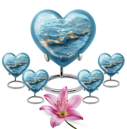 Swirl Heart Urn for human ashes
