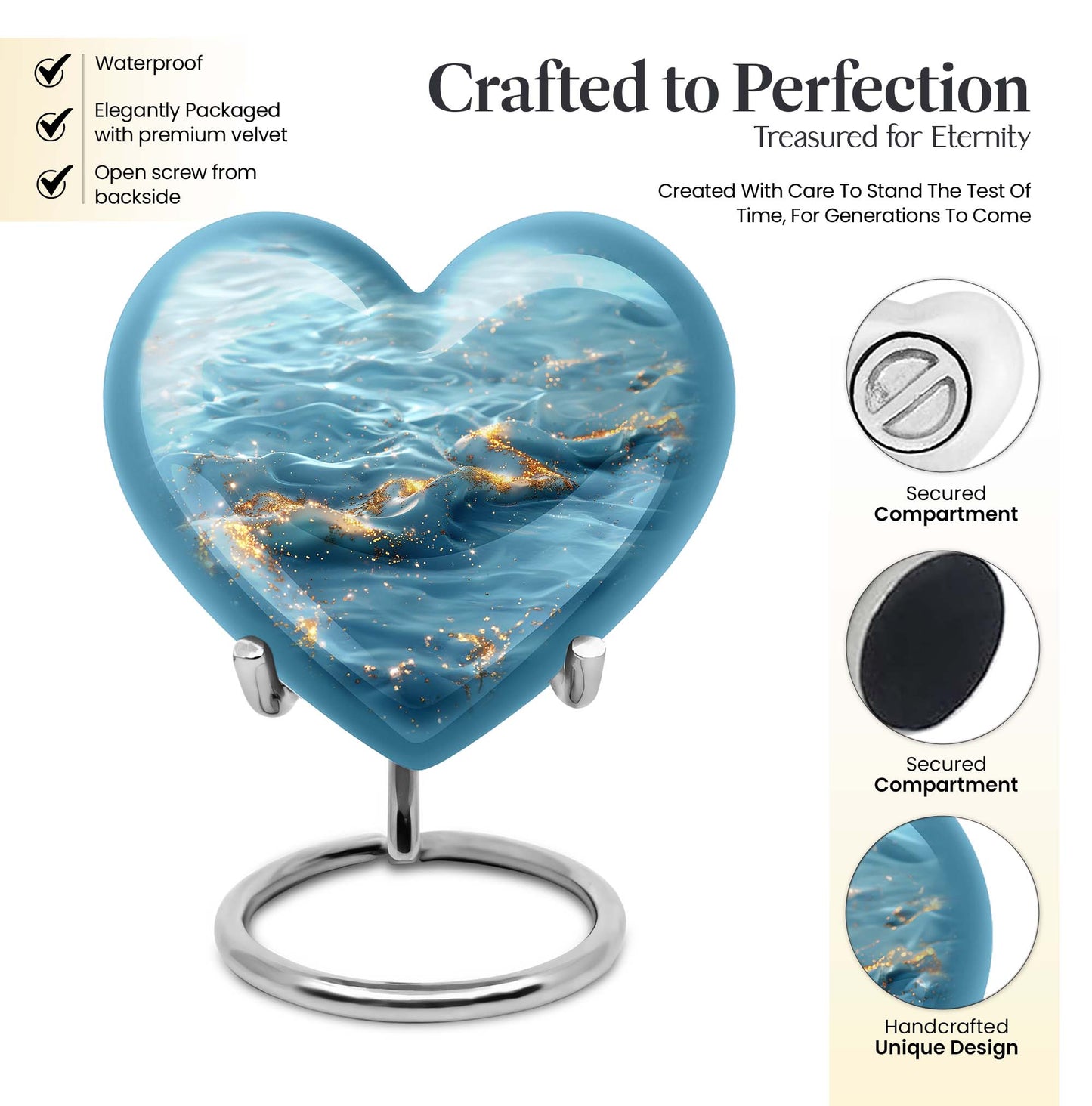 Swirl Heart Urn for human ashes