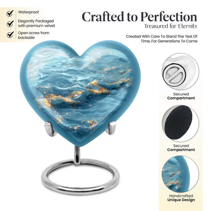 Swirl Heart Urn for human ashes