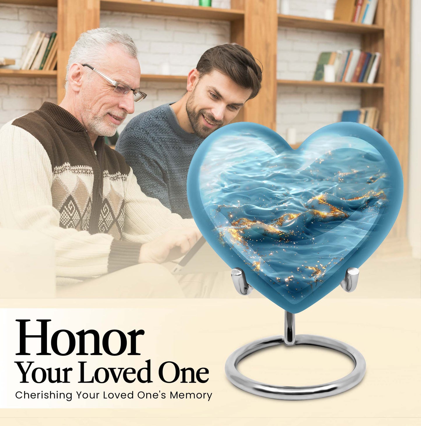Swirl Heart Urn for human ashes