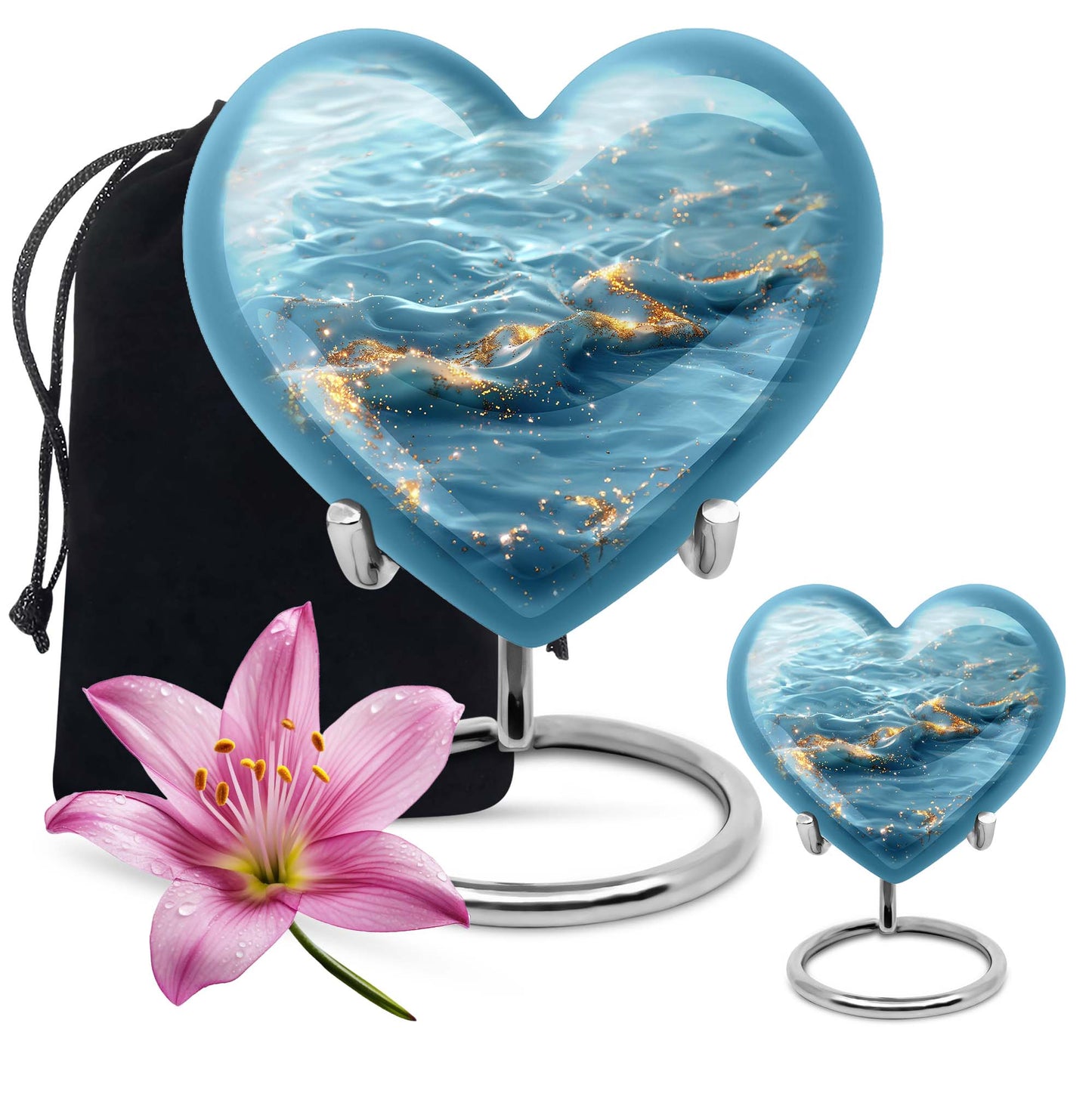 Swirl Heart Urn for human ashes