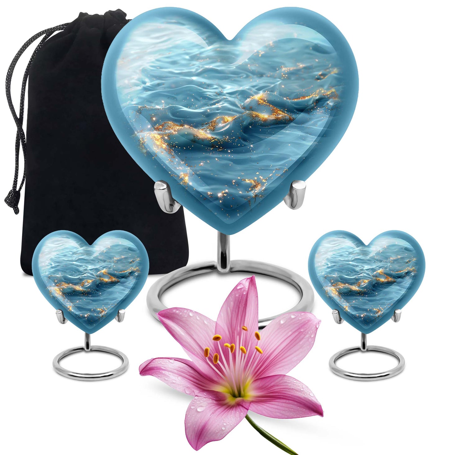 Swirl Heart Urn for human ashes