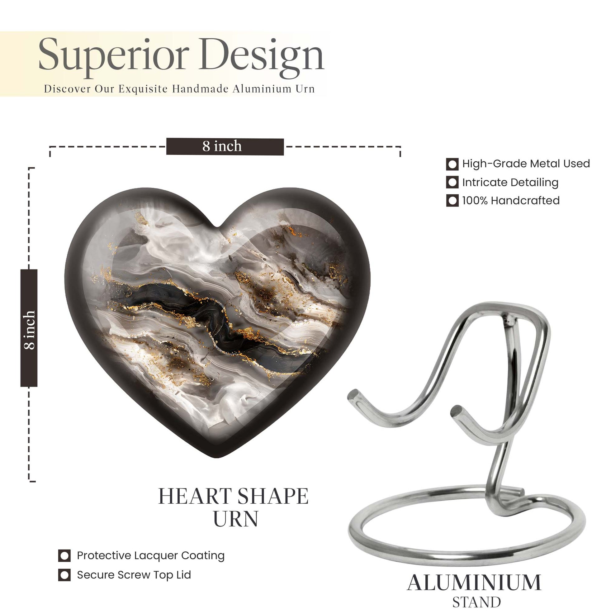 Vibrant Swirl Heart Urn