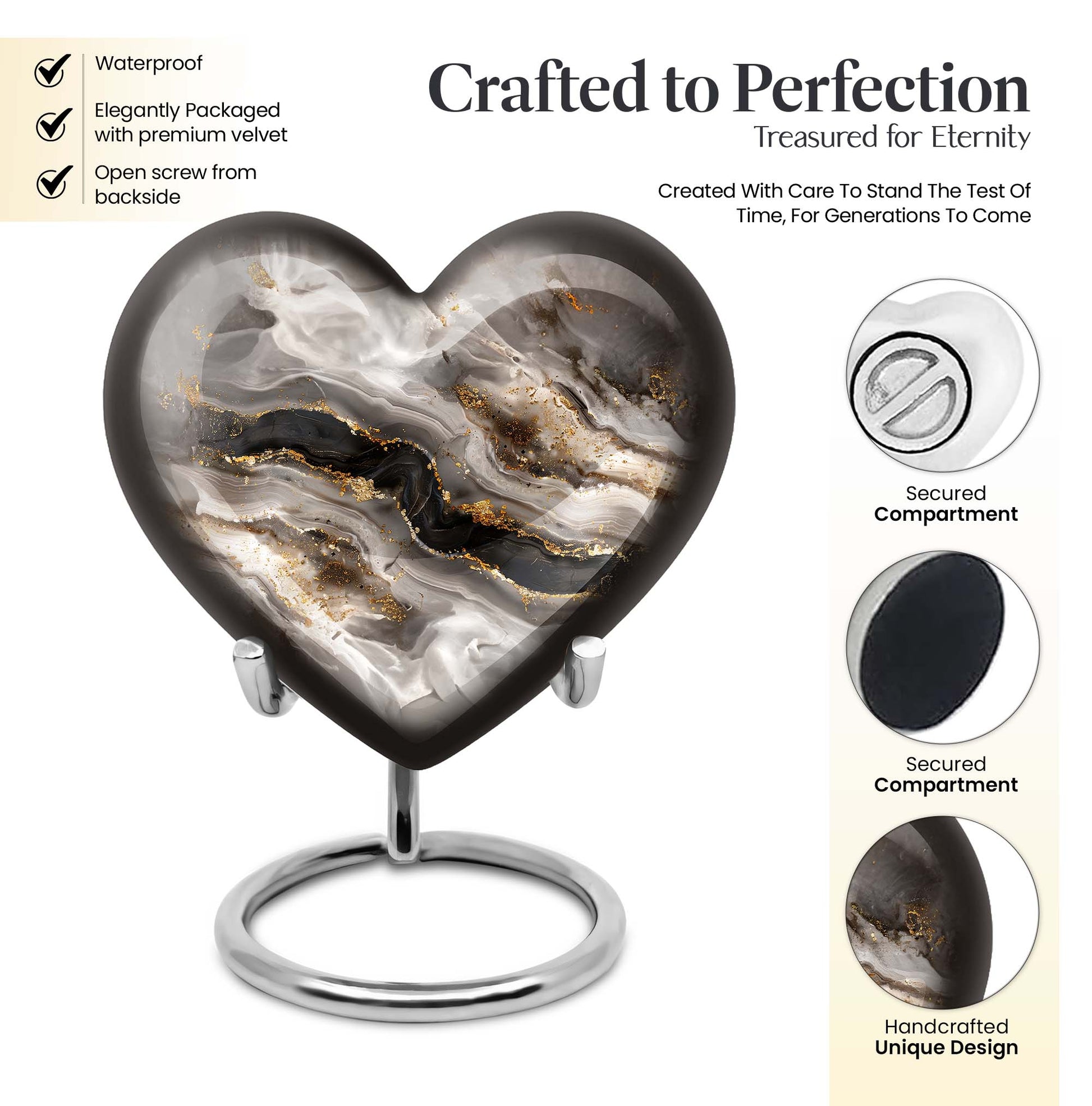 Vibrant Swirl Heart Urn