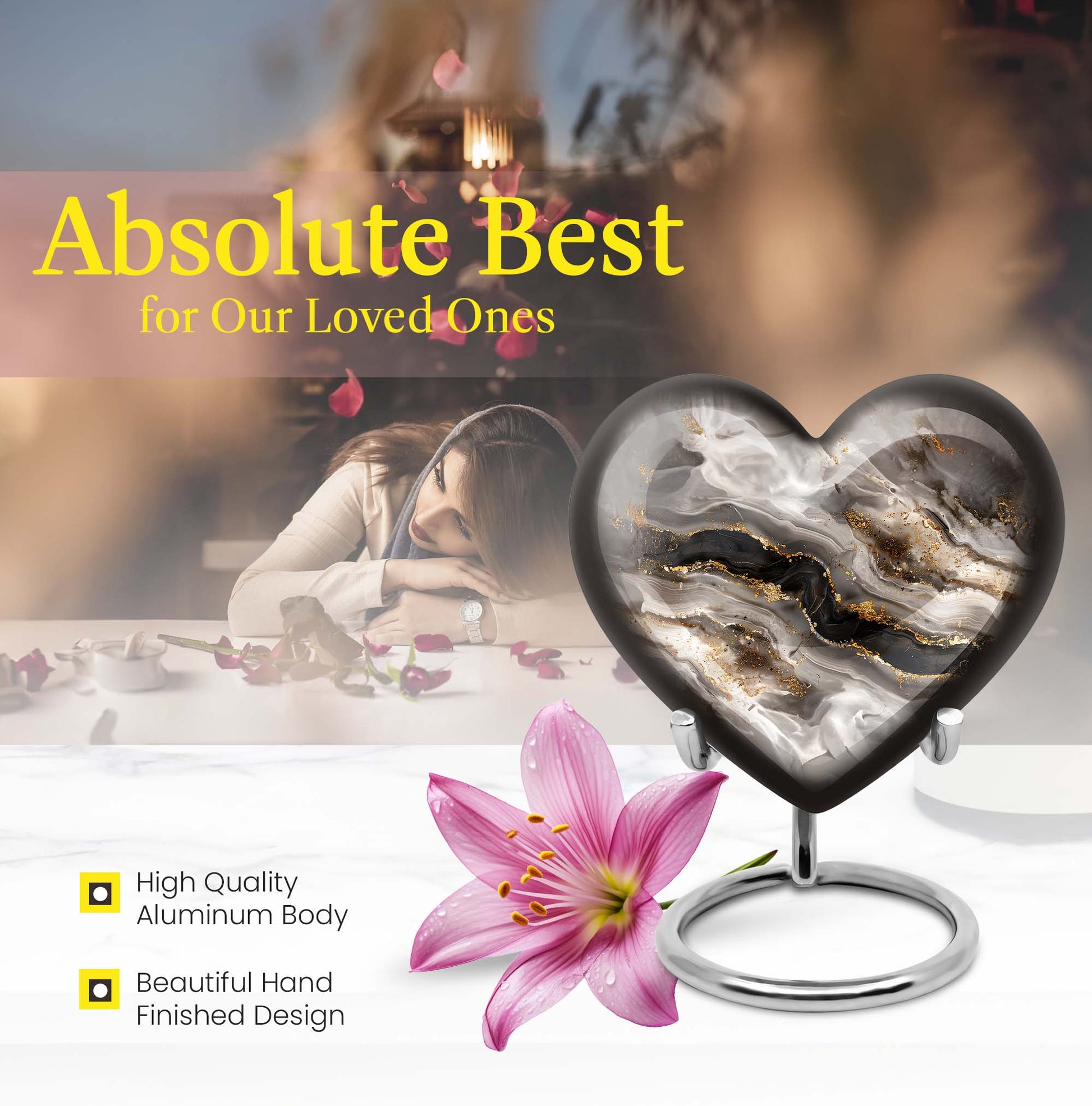 Vibrant Swirl Heart Urn