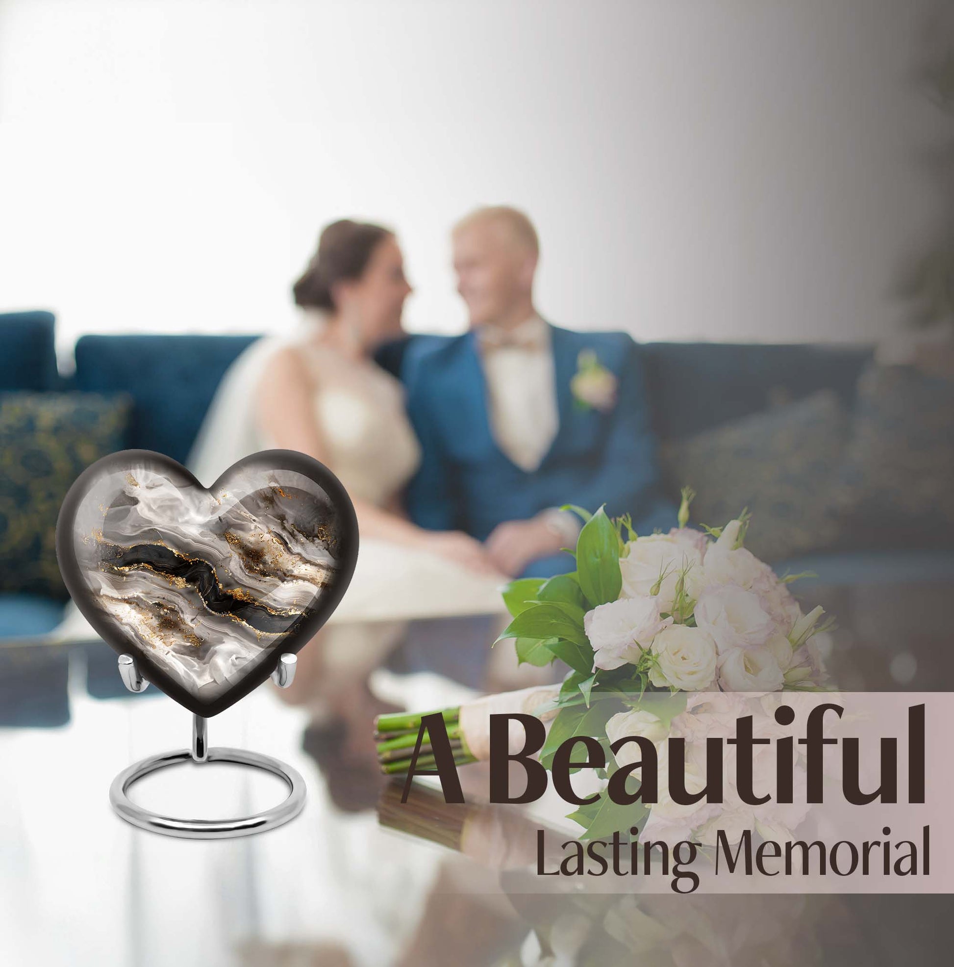 Vibrant Swirl Heart Urn