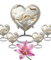 Vibrant Swirl Heart-Shaped Cremation Urn for human ashes