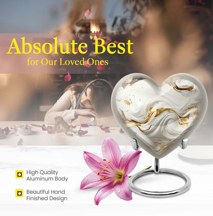 Vibrant Swirl Heart-Shaped Cremation Urn for human ashes
