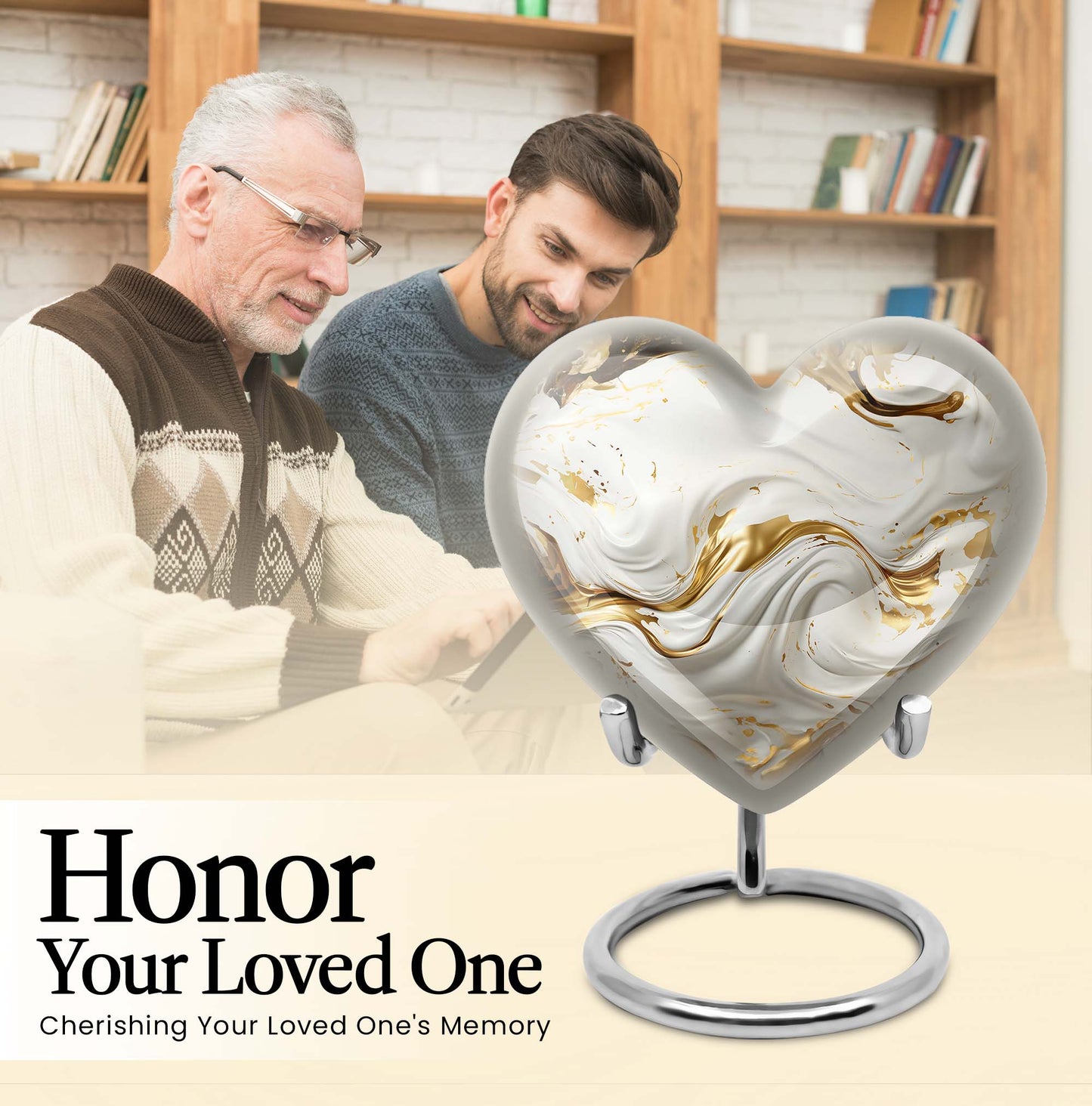 Vibrant Swirl Heart-Shaped Cremation Urn for human ashes
