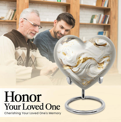 Vibrant Swirl Heart-Shaped Cremation Urn for human ashes