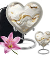 Vibrant Swirl Heart-Shaped Cremation Urn for human ashes