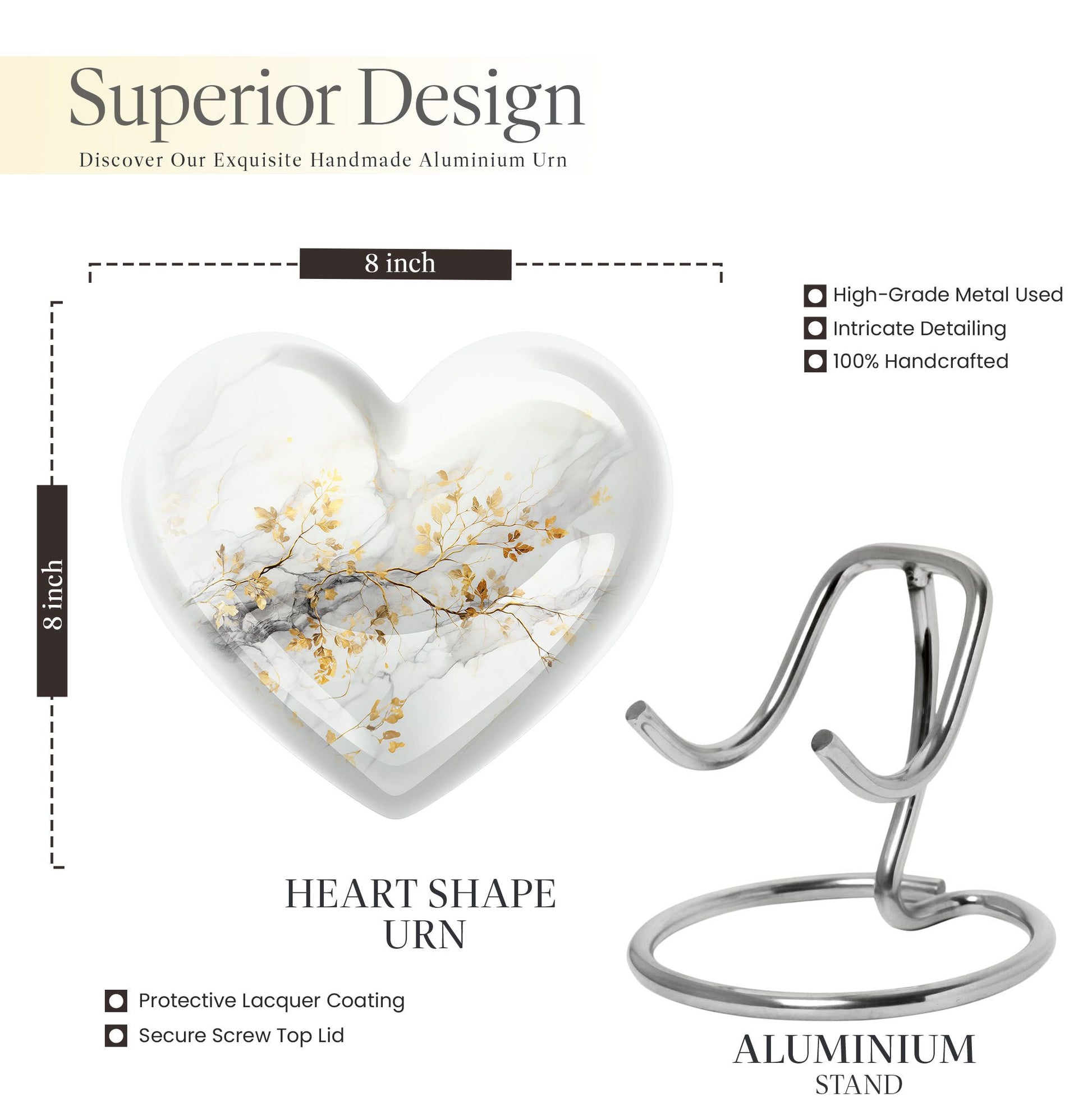 Vibrant Swirl 10-inch Heart Urn