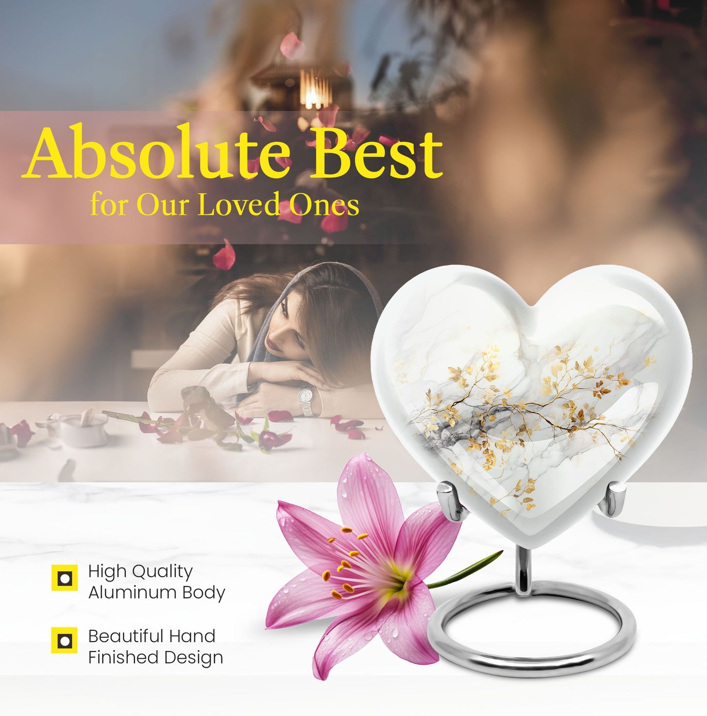 Vibrant Swirl 10-inch Heart Urn