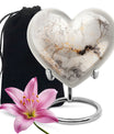 vibrant swirl heart-shaped aluminium cremation urn.