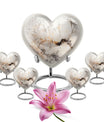 vibrant swirl heart-shaped aluminium cremation urn.