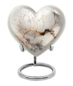 vibrant swirl heart-shaped aluminium cremation urn.
