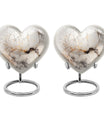 vibrant swirl heart-shaped aluminium cremation urn.