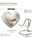 vibrant swirl heart-shaped aluminium cremation urn.