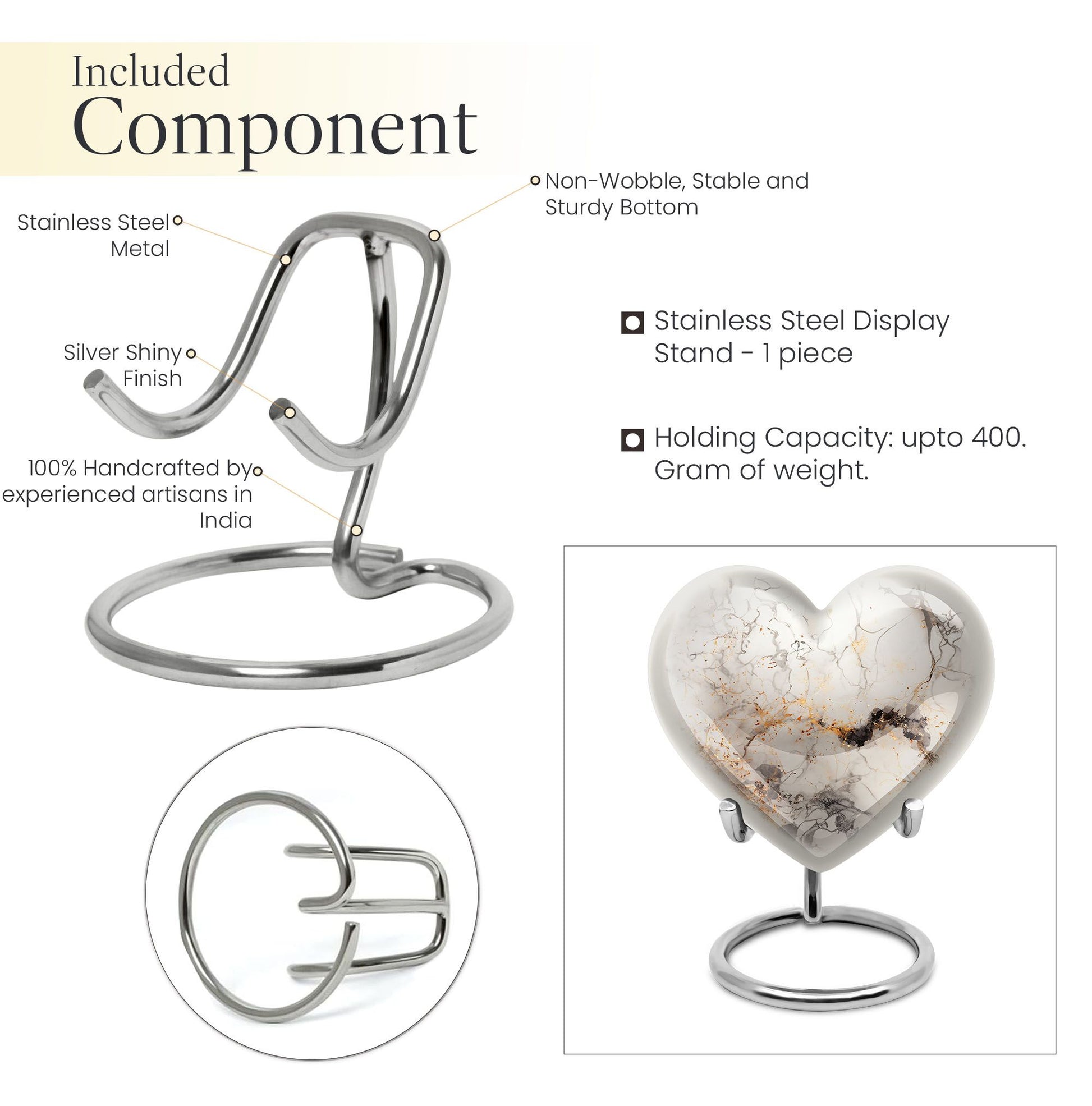 vibrant swirl heart-shaped aluminium cremation urn.