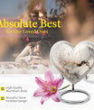 vibrant swirl heart-shaped aluminium cremation urn.