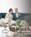 vibrant swirl heart-shaped aluminium cremation urn.