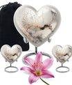 vibrant swirl heart-shaped aluminium cremation urn.