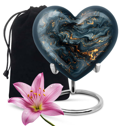 vibrant swirl heart urn for dad's cremation
