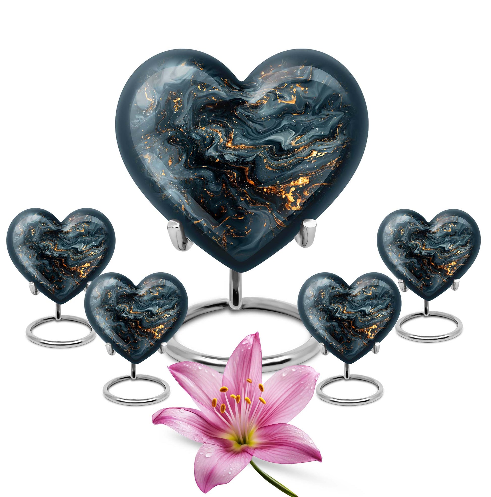 vibrant swirl heart urn for dad's cremation