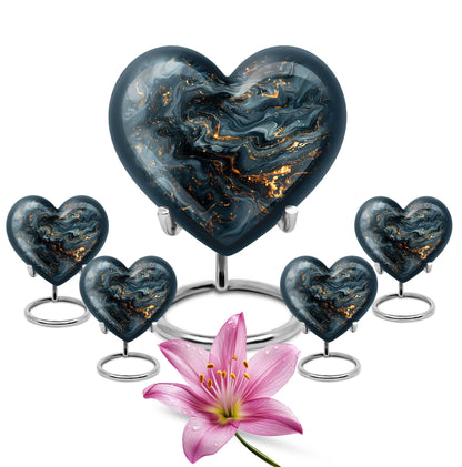 vibrant swirl heart urn for dad's cremation