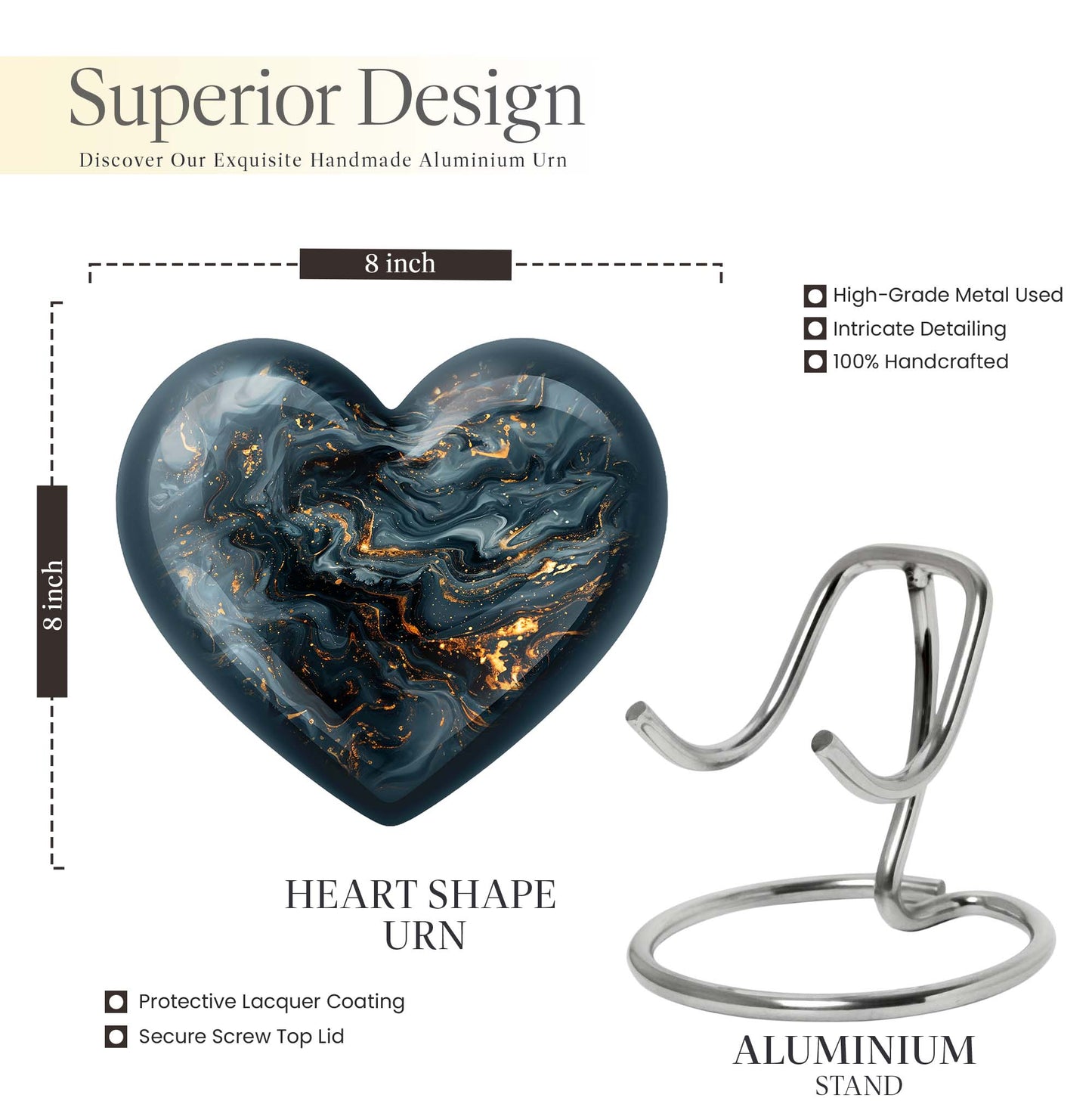 vibrant swirl heart urn for dad's cremation