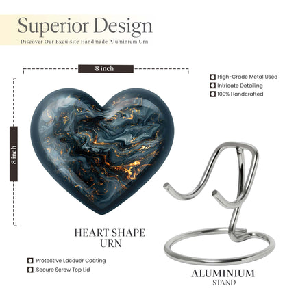 vibrant swirl heart urn for dad's cremation