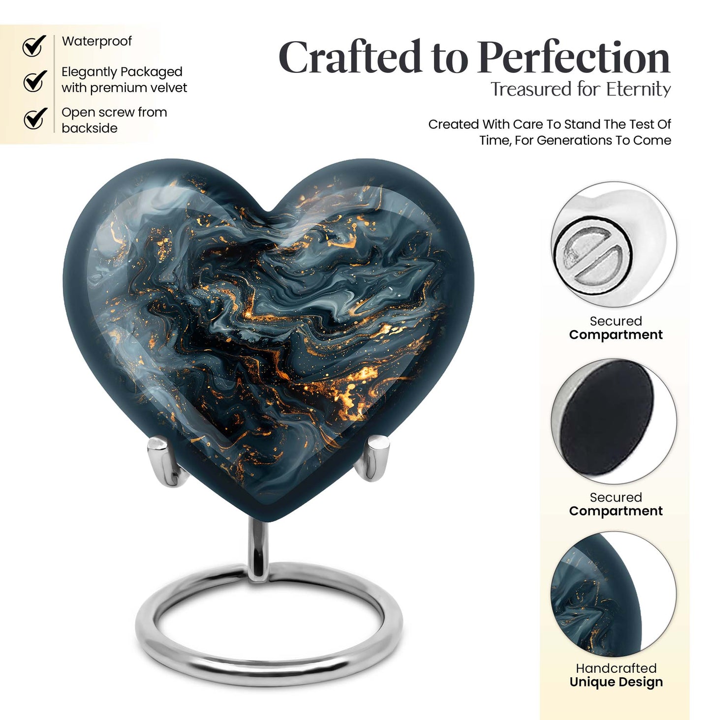 vibrant swirl heart urn for dad's cremation