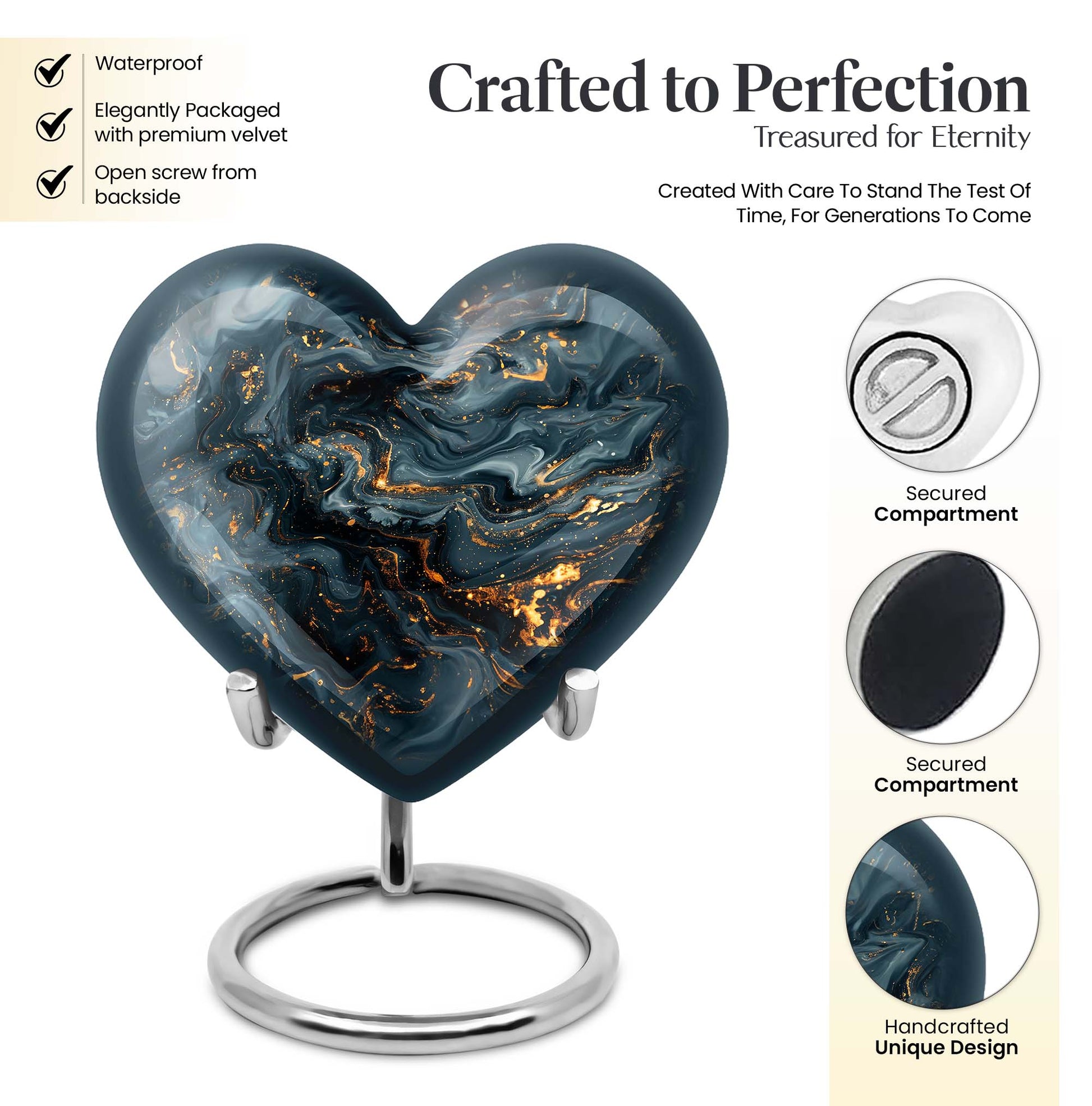 vibrant swirl heart urn for dad's cremation
