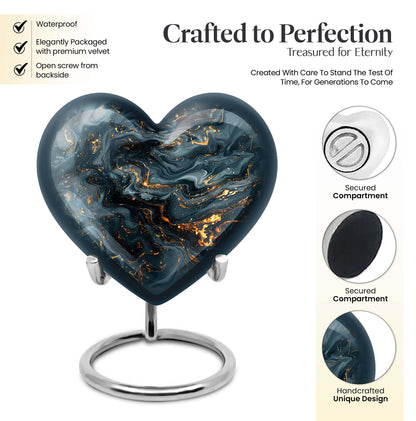 vibrant swirl heart urn for dad's cremation