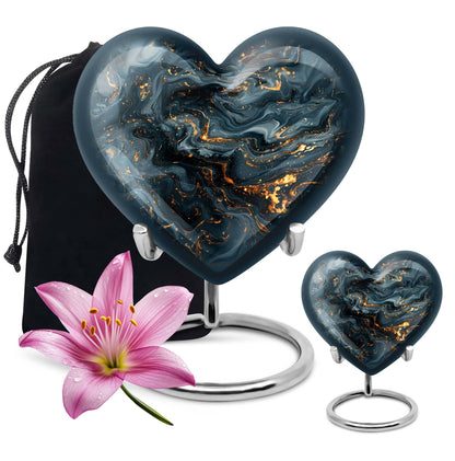 vibrant swirl heart urn for dad's cremation