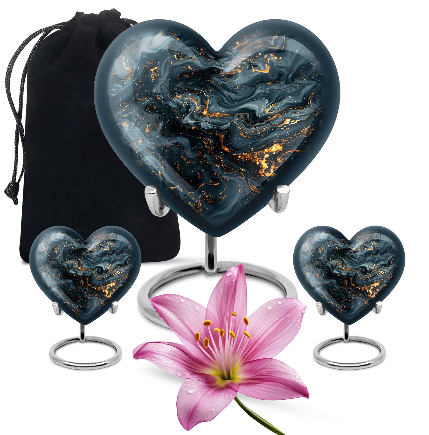 vibrant swirl heart urn for dad's cremation