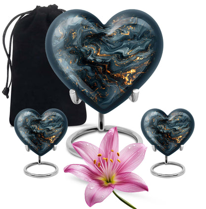 vibrant swirl heart urn for dad's cremation