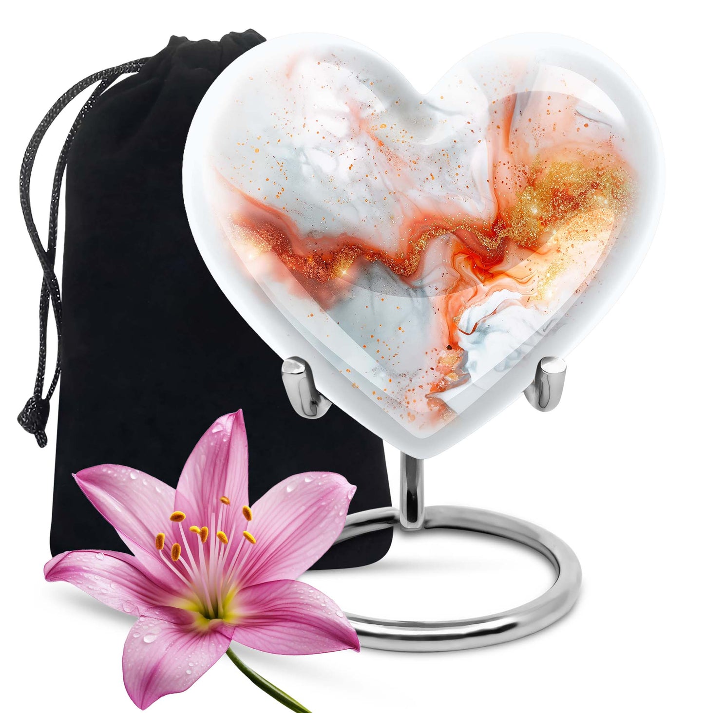 Vibrant Swirl Heart Urn