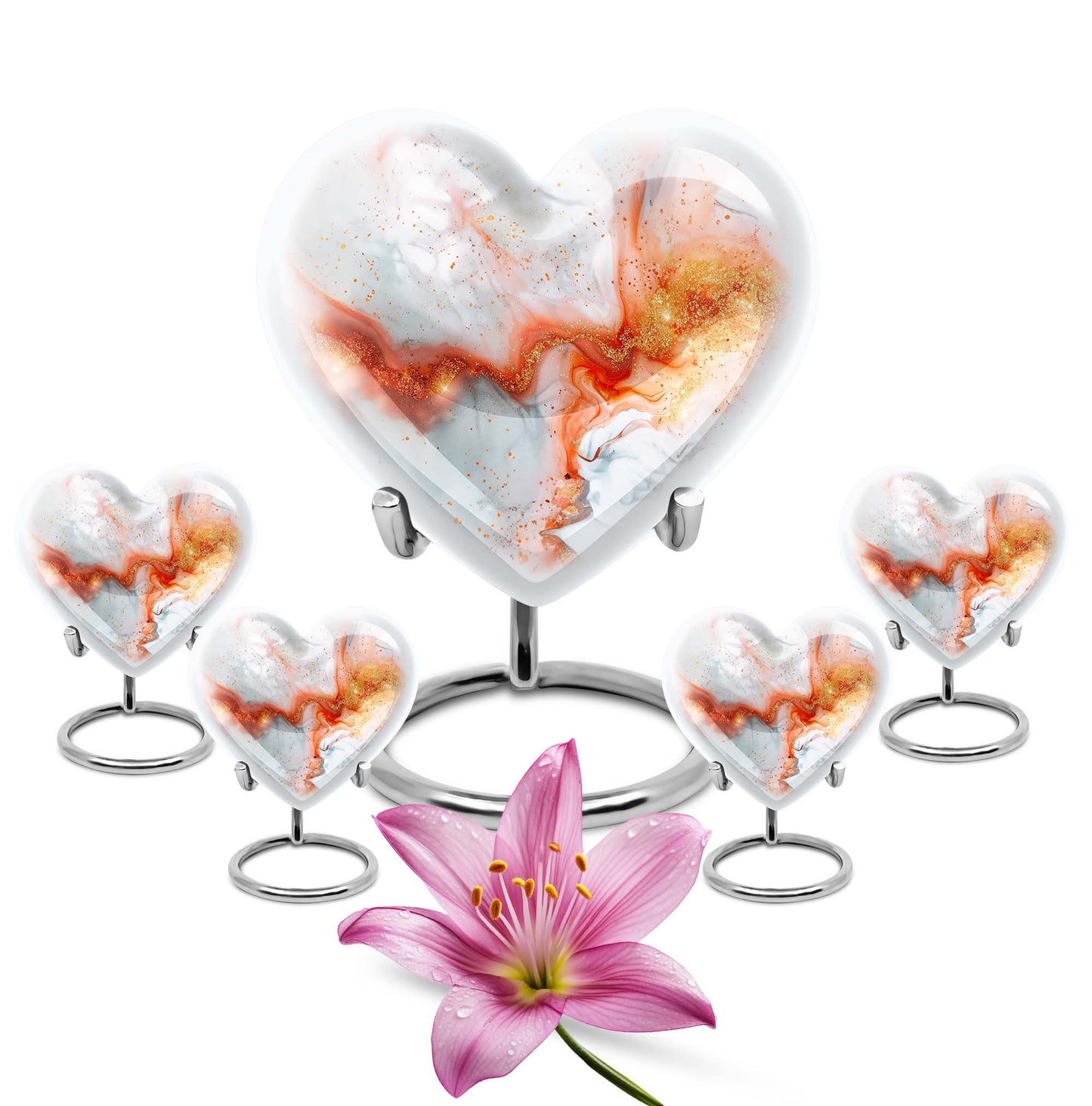 Vibrant Swirl Heart Urn