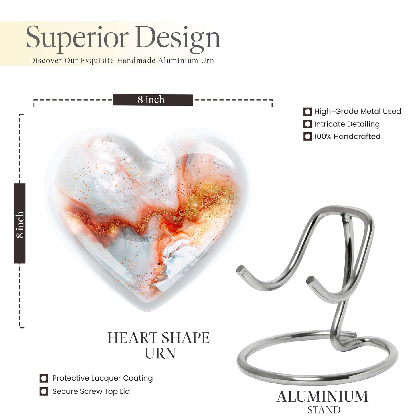 Vibrant Swirl Heart Urn