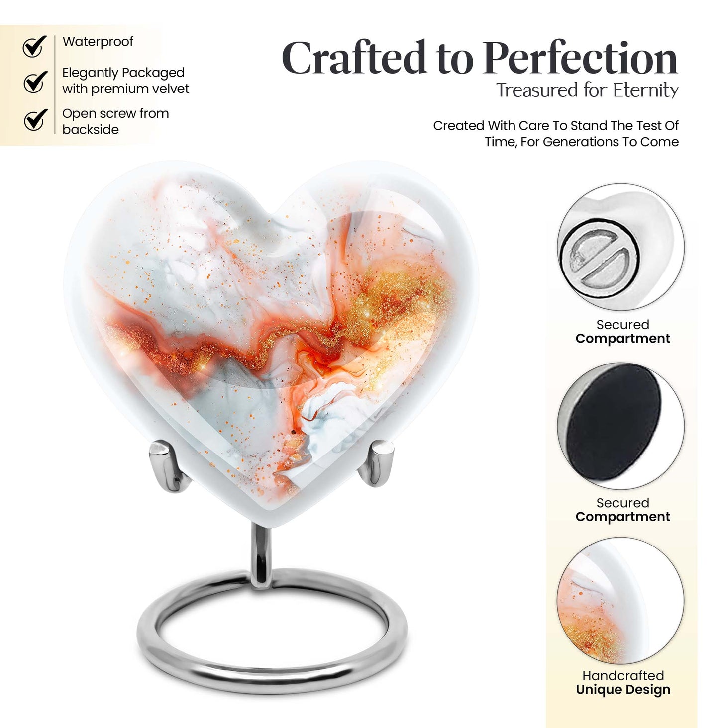 Vibrant Swirl Heart Urn