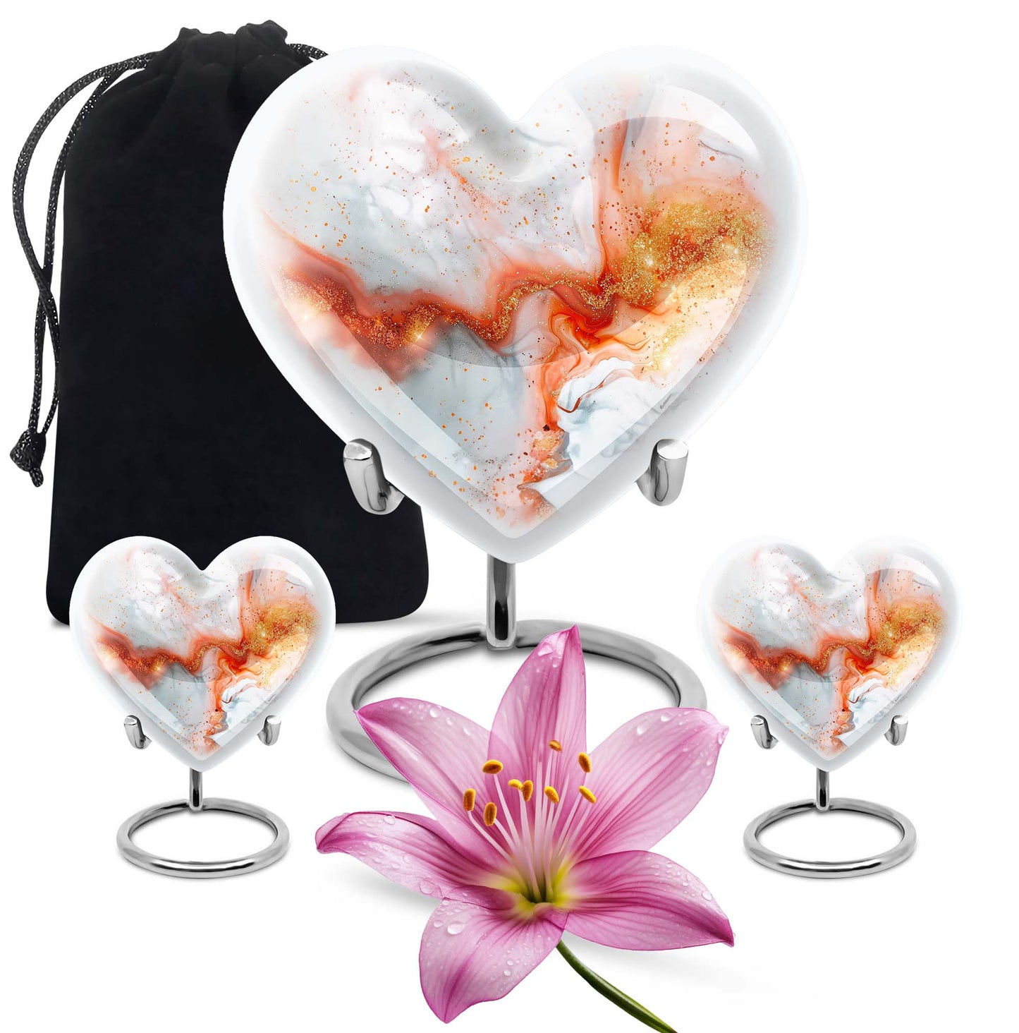 Vibrant Swirl Heart Urn