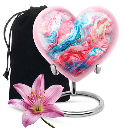 vibrant swirl memorial urn for human ashes